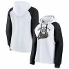 Women's Fanatics Branded White/Black Brooklyn Nets Record Holder Raglan Pullover Hoodie