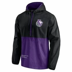 Men's Fanatics Branded Black/Purple Sacramento Kings Anorak Block Party Windbreaker Half-Zip Hoodie Jacket -Metaverse shop unnamed file 13806