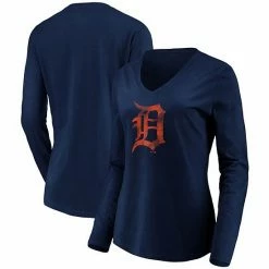 Women's Fanatics Branded Navy Detroit Tigers Core Team Long Sleeve V-Neck T-Shirt 3 Women's Fanatics Branded Navy Detroit Tigers Core Team Long Sleeve V-Neck T-Shirt -Metaverse shop unnamed file 13846