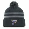 Men's Fanatics Branded Charcoal St. Louis Blues Authentic Pro Home Ice Cuffed Knit Hat With Pom -Metaverse shop unnamed file 13891