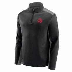 Men's Fanatics Branded Black/Gray Toronto Raptors Primary Logo Fleece Quarter-Zip Jacket -Metaverse shop unnamed file 13903
