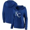 Women's Fanatics Branded Royal Kansas City Royals Official Logo Crossover V-Neck Pullover Hoodie
