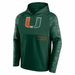 Men's Fanatics Branded Green Miami Hurricanes Defender Raglan Pullover Hoodie -Metaverse shop unnamed file 13960