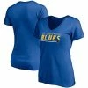 Women's Fanatics Branded Blue St. Louis Blues Mascot In Bounds V-Neck T-Shirt -Metaverse shop unnamed file 13962