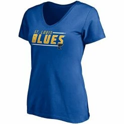 Women's Fanatics Branded Blue St. Louis Blues Mascot In Bounds V-Neck T-Shirt -Metaverse shop unnamed file 13964