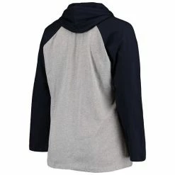 Women's Fanatics Branded Heathered Gray/Deep Sea Blue Seattle Kraken Plus Size Raglan Pullover Hoodie -Metaverse shop unnamed file 13977