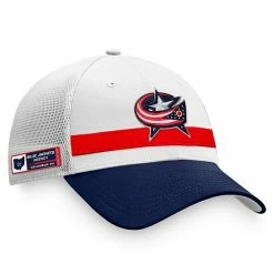 Men's Fanatics Branded White/Navy Columbus Blue Jackets 2021 NHL Draft Authentic Pro On Stage Trucker Snapback Hat -Metaverse shop unnamed file 13991