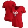 Women's Fanatics Branded Red Cincinnati Reds Team Logo Lockup V-Neck T-Shirt -Metaverse shop unnamed file 14014