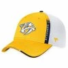 Men's Fanatics Branded Gold/White Nashville Predators 2022 NHL Draft Authentic Pro On Stage Trucker Adjustable Hat