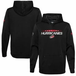 Youth Fanatics Branded Black Carolina Hurricanes Authentic Pro Pullover Hoodie