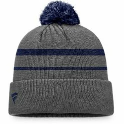 Men's Fanatics Branded Charcoal/Navy Washington Capitals Cuffed Knit Hat With Pom -Metaverse shop unnamed file 14050