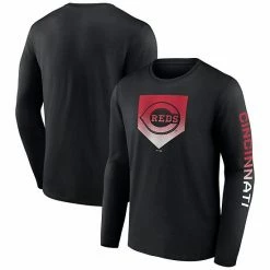 Men's Fanatics Branded Black Cincinnati Reds Iconic Clear Sign Long Sleeve T-Shirt -Metaverse shop unnamed file 14238