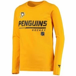 Youth Fanatics Branded Gold Pittsburgh Penguins Authentic Pro Prime Long Sleeve T-Shirt -Metaverse shop unnamed file 14263