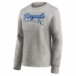 Women's Fanatics Branded Heathered Gray Kansas City Royals Crew Pullover Sweater -Metaverse shop unnamed file 14296