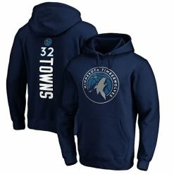 Men's Fanatics Branded Karl-Anthony Towns Navy Minnesota Timberwolves Team Playmaker Name & Number Pullover Hoodie -Metaverse shop unnamed file 1431