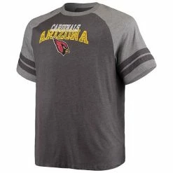 Men's Fanatics Branded Black/Heathered Gray Arizona Cardinals Big & Tall Two-Stripe Tri-Blend Raglan T-Shirt -Metaverse shop unnamed file 14333