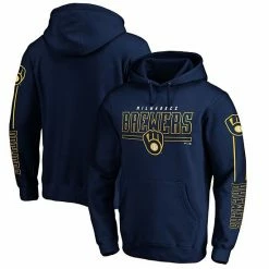Men's Fanatics Branded Navy Milwaukee Brewers Team Front Line Pullover Hoodie -Metaverse shop unnamed file 1435
