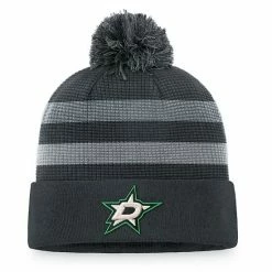 Men's Fanatics Branded Charcoal Dallas Stars Authentic Pro Home Ice Cuffed Knit Hat With Pom