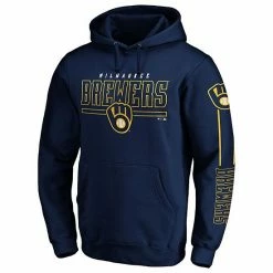 Men's Fanatics Branded Navy Milwaukee Brewers Team Front Line Pullover Hoodie -Metaverse shop unnamed file 1436