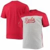 Men's Fanatics Branded Red/Heathered Gray Cincinnati Reds Big & Tall Colorblock T-Shirt -Metaverse shop unnamed file 14391