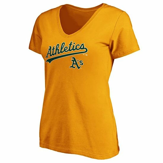 Women's Fanatics Branded Gold Oakland Athletics Team Logo Lockup V-Neck T-Shirt Women's Fanatics Branded Gold Oakland Athletics Team Logo Lockup V-Neck T-Shirt -Metaverse shop unnamed file 14397