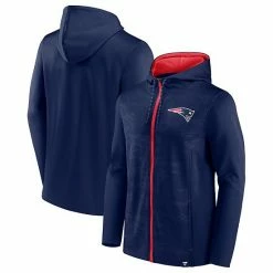 Men's Fanatics Branded Navy/Red New England Patriots Ball Carrier Full-Zip Hoodie -Metaverse shop unnamed file 1443