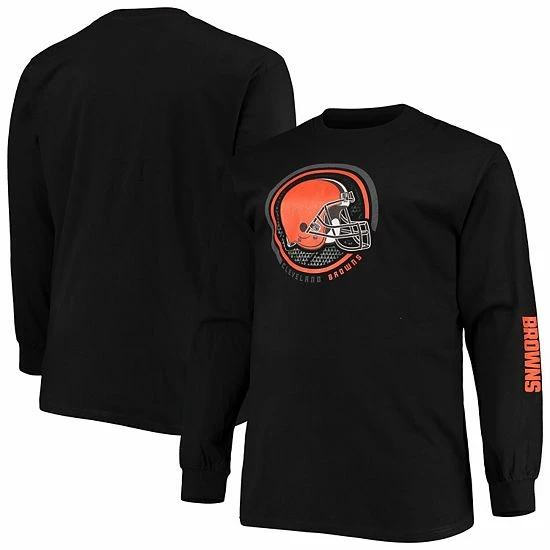 Men's Fanatics Branded Black Cleveland Browns Big & Tall Color Pop Long Sleeve T-Shirt 3 Men's Fanatics Branded Black Cleveland Browns Big & Tall Color Pop Long Sleeve T-Shirt