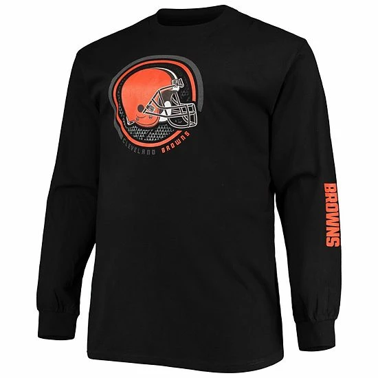 Men's Fanatics Branded Black Cleveland Browns Big & Tall Color Pop Long Sleeve T-Shirt 4 Men's Fanatics Branded Black Cleveland Browns Big & Tall Color Pop Long Sleeve T-Shirt - Image 2