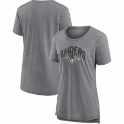 Women's Fanatics Branded Heathered Gray Las Vegas Raiders Drop Back Modern Tri-Blend T-Shirt -Metaverse shop unnamed file 14568