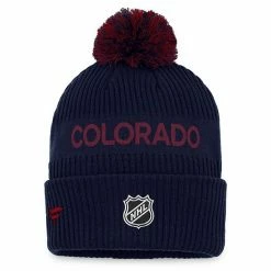 Men's Fanatics Branded Blue/Burgundy Colorado Avalanche 2022 NHL Draft Authentic Pro Cuffed Knit Hat With Pom -Metaverse shop unnamed file 14577