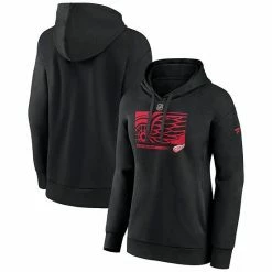 Women's Fanatics Branded Black Detroit Red Wings Authentic Pro Core Collection Secondary Logo V-Neck Pullover Hoodie -Metaverse shop unnamed file 14604