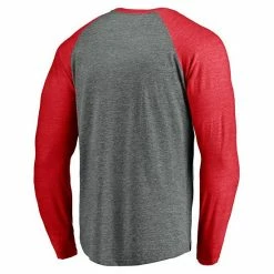 Men's Fanatics Branded Heathered Gray/Heathered Red Atlanta Falcons Vintage On The Ropes Raglan Tri-Blend Long Sleeve T-Shirt -Metaverse shop unnamed file 14661