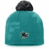 Women's Fanatics Branded Teal San Jose Sharks Authentic Pro Team Locker Room Beanie With Pom
