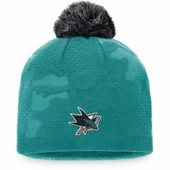 Women's Fanatics Branded Teal San Jose Sharks Authentic Pro Team Locker Room Beanie With Pom