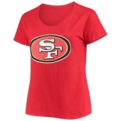 Women's Fanatics Branded George Kittle Scarlet San Francisco 49ers Plus Size Name & Number V-Neck T-Shirt -Metaverse shop unnamed file 14678