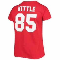 Women's Fanatics Branded George Kittle Scarlet San Francisco 49ers Plus Size Name & Number V-Neck T-Shirt -Metaverse shop unnamed file 14679