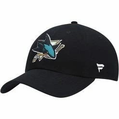 Men's Fanatics Branded Black San Jose Sharks Core Primary Logo Adjustable Hat