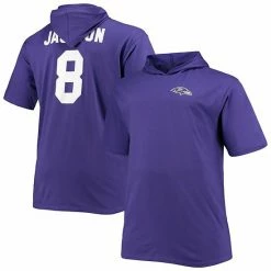 Men's Fanatics Branded Lamar Jackson Purple Baltimore Ravens Big & Tall Player Name & Number Hoodie T-Shirt -Metaverse shop unnamed file 14743