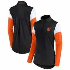 Women's Fanatics Branded Black/Orange San Francisco Giants Authentic Fleece Quarter-Zip Jacket -Metaverse shop unnamed file 14754