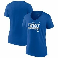 Women's Fanatics Branded Royal Los Angeles Dodgers 2022 NL West Division Champions Plus Size V-Neck T-Shirt