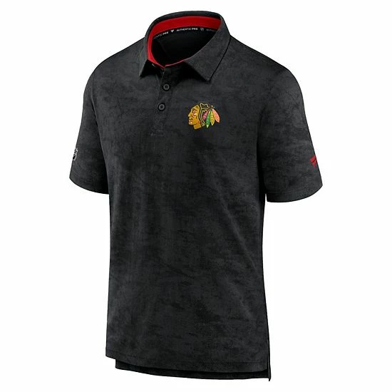 Men's Fanatics Branded Black Chicago Blackhawks Authentic Pro Rink Polo 5 Men's Fanatics Branded Black Chicago Blackhawks Authentic Pro Rink Polo - Image 3