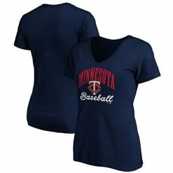 Women's Fanatics Branded Navy Minnesota Twins Victory Script V-Neck T-Shirt -Metaverse shop unnamed file 14766
