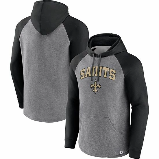 Men's Fanatics Branded Heathered Gray/Black New Orleans Saints By Design Raglan Pullover Hoodie Men's Fanatics Branded Heathered Gray/Black New Orleans Saints By Design Raglan Pullover Hoodie -Metaverse shop unnamed file 14785