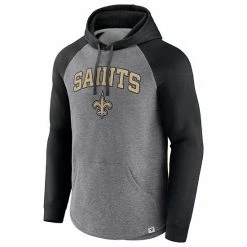 Men's Fanatics Branded Heathered Gray/Black New Orleans Saints By Design Raglan Pullover Hoodie 4 Men's Fanatics Branded Heathered Gray/Black New Orleans Saints By Design Raglan Pullover Hoodie -Metaverse shop unnamed file 14787