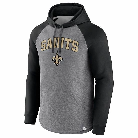 Men's Fanatics Branded Heathered Gray/Black New Orleans Saints By Design Raglan Pullover Hoodie Men's Fanatics Branded Heathered Gray/Black New Orleans Saints By Design Raglan Pullover Hoodie -Metaverse shop unnamed file 14787