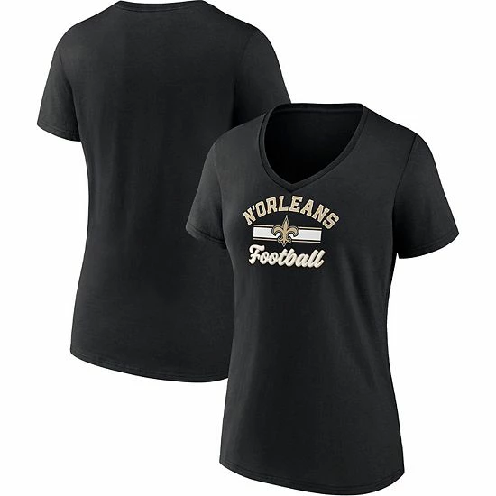 Women's Fanatics Branded Black New Orleans Saints Slogan V-Neck T-Shirt 3 Women's Fanatics Branded Black New Orleans Saints Slogan V-Neck T-Shirt