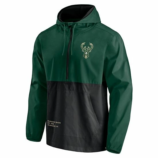 Men's Fanatics Branded Hunter Green/Black Milwaukee Bucks Anorak Block Party Windbreaker Half-Zip Hoodie Jacket Men's Fanatics Branded Hunter Green/Black Milwaukee Bucks Anorak Block Party Windbreaker Half-Zip Hoodie Jacket -Metaverse shop unnamed file 1480