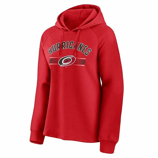 Women's Fanatics Branded Red Carolina Hurricanes Perfect Play Raglan Pullover Hoodie 5 Women's Fanatics Branded Red Carolina Hurricanes Perfect Play Raglan Pullover Hoodie - Image 3