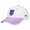Men's Fanatics Branded White/Purple Los Angeles Kings Authentic Pro Hockey Fights Cancer Snapback Hat -Metaverse shop unnamed file 14838