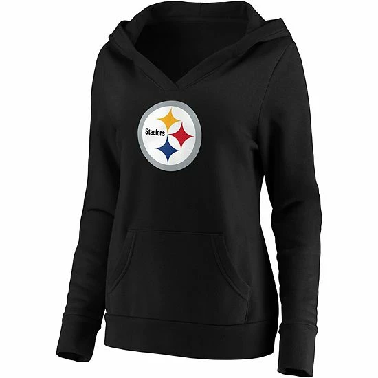 Women's Fanatics Branded Black Pittsburgh Steelers Primary Team Logo V-Neck Pullover Hoodie Women's Fanatics Branded Black Pittsburgh Steelers Primary Team Logo V-Neck Pullover Hoodie -Metaverse shop unnamed file 14871